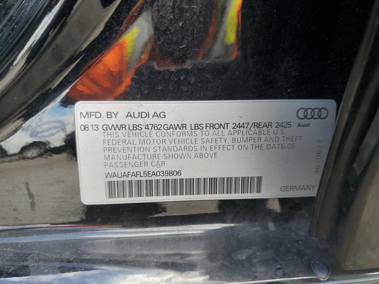 Photo 11 VIN: WAUAFAFL5EA039806 - AUDI A4 