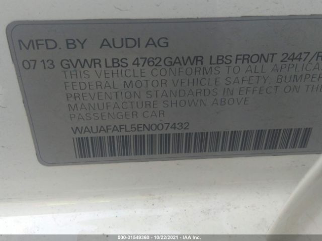 Photo 8 VIN: WAUAFAFL5EN007432 - AUDI A4 