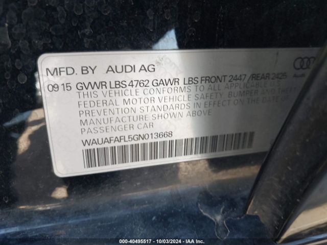 Photo 8 VIN: WAUAFAFL5GN013668 - AUDI A4 