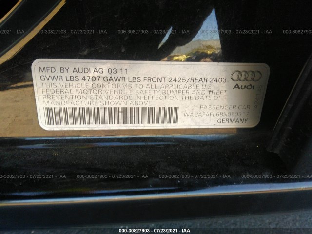 Photo 8 VIN: WAUAFAFL6BN050317 - AUDI A4 