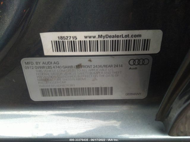 Photo 8 VIN: WAUAFAFL6DN024383 - AUDI A4 