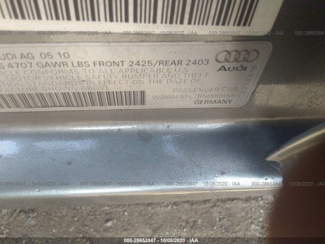 Photo 8 VIN: WAUAFAFL7BN000655 - AUDI A4 