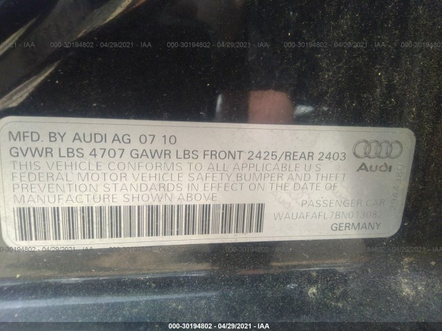 Photo 8 VIN: WAUAFAFL7BN013082 - AUDI A4 