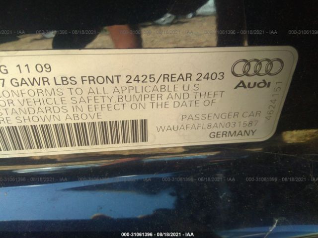 Photo 8 VIN: WAUAFAFL8AN031587 - AUDI A4 