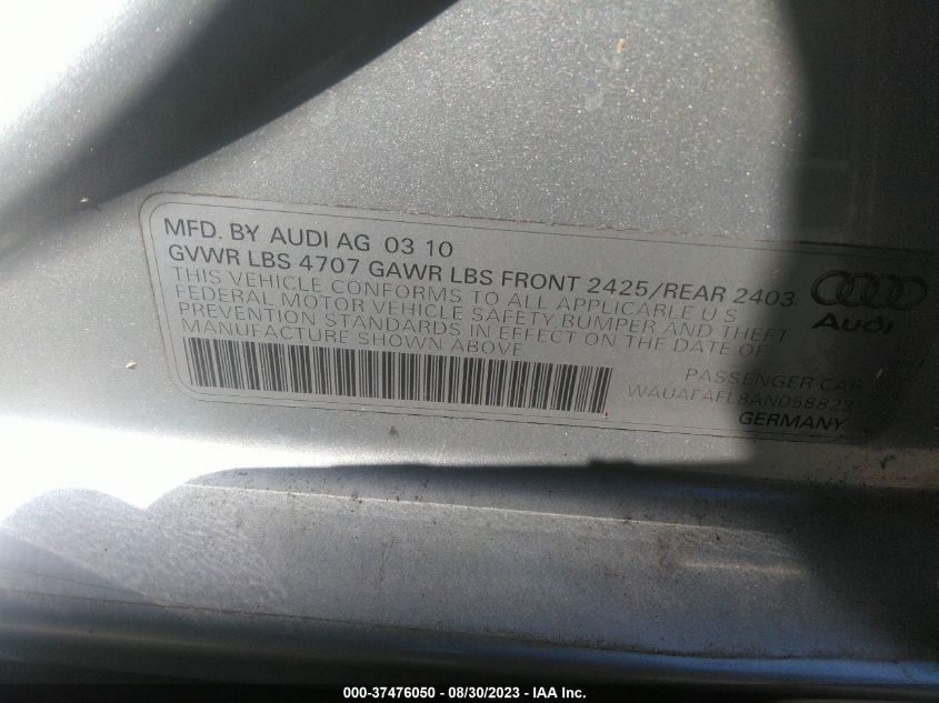 Photo 8 VIN: WAUAFAFL8AN058823 - AUDI A4 