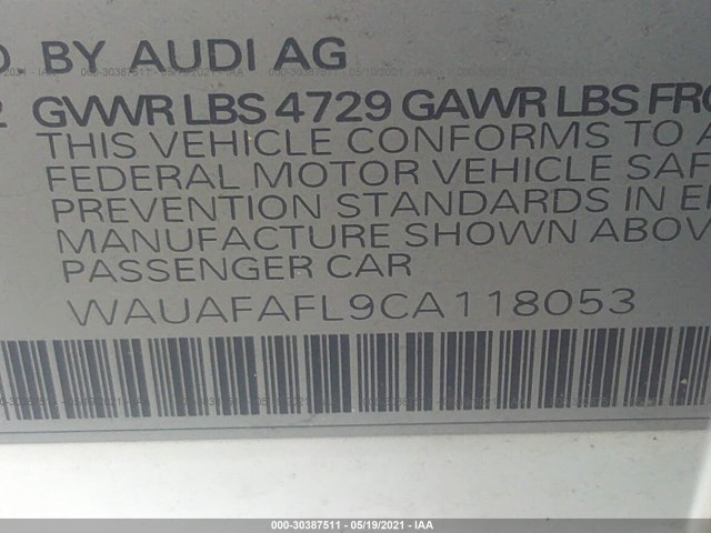 Photo 8 VIN: WAUAFAFL9CA118053 - AUDI A4 