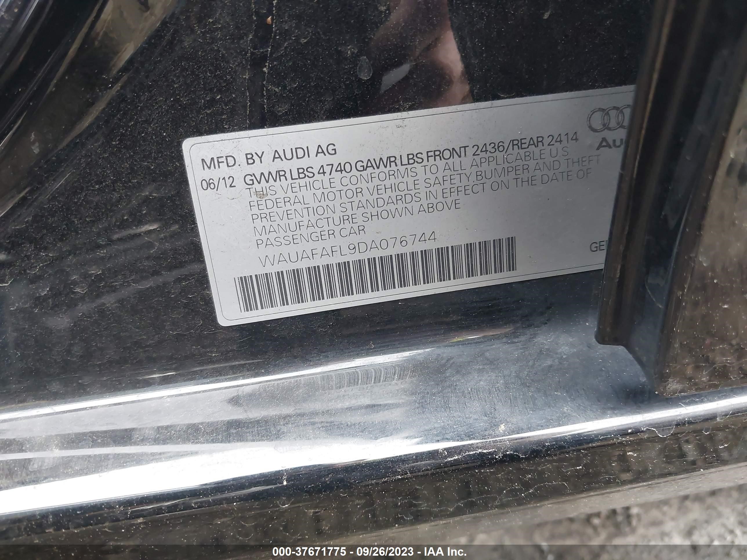 Photo 8 VIN: WAUAFAFL9DA076744 - AUDI A4 