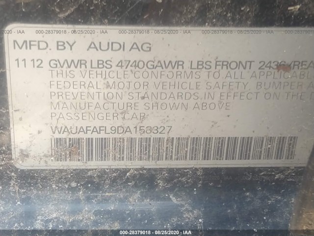 Photo 8 VIN: WAUAFAFL9DA158327 - AUDI A4 