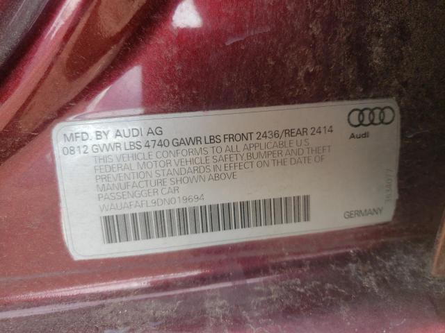 Photo 9 VIN: WAUAFAFL9DN019694 - AUDI A4 PREMIUM 