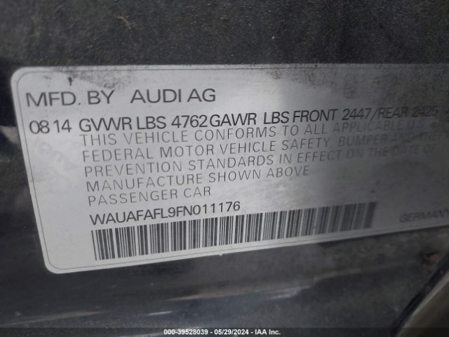 Photo 8 VIN: WAUAFAFL9FN011176 - AUDI A4 