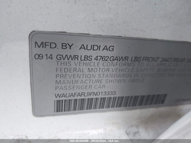 Photo 8 VIN: WAUAFAFL9FN013333 - AUDI A4 