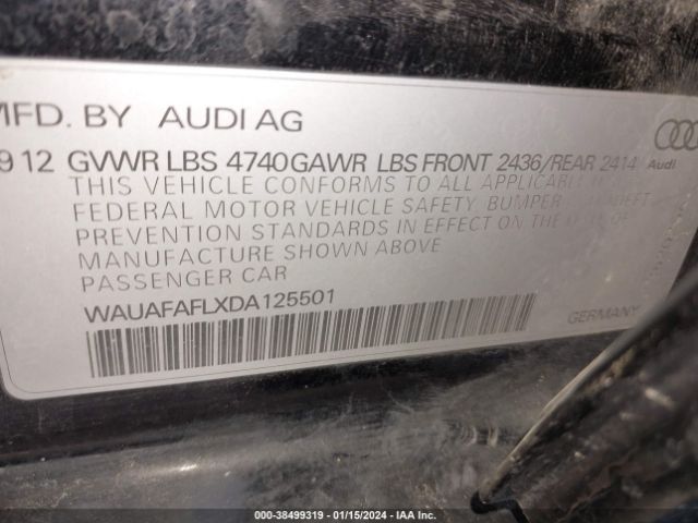 Photo 8 VIN: WAUAFAFLXDA125501 - AUDI A4 