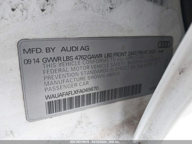 Photo 8 VIN: WAUAFAFLXFA049670 - AUDI A4 