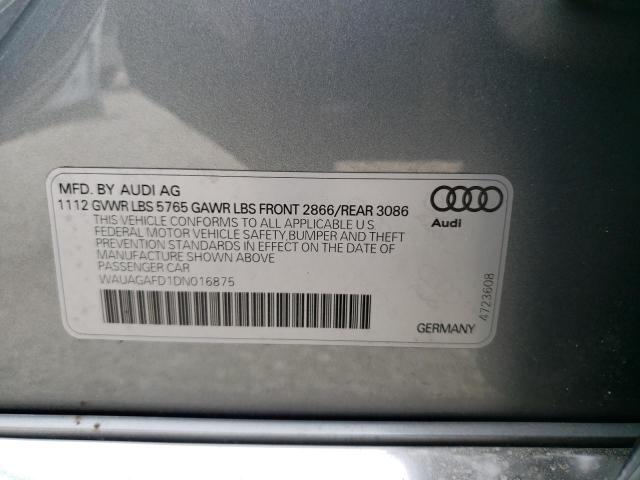 Photo 9 VIN: WAUAGAFD1DN016875 - AUDI A8 QUATTRO 