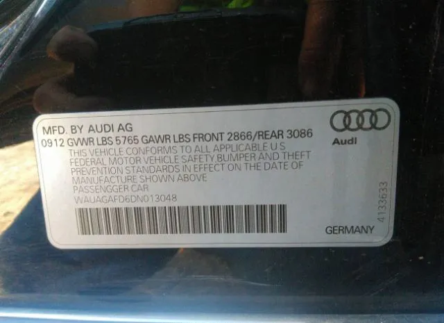 Photo 8 VIN: WAUAGAFD6DN013048 - AUDI A8 