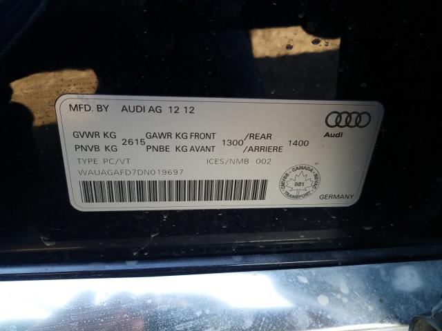 Photo 9 VIN: WAUAGAFD7DN019697 - AUDI A8 QUATTRO 