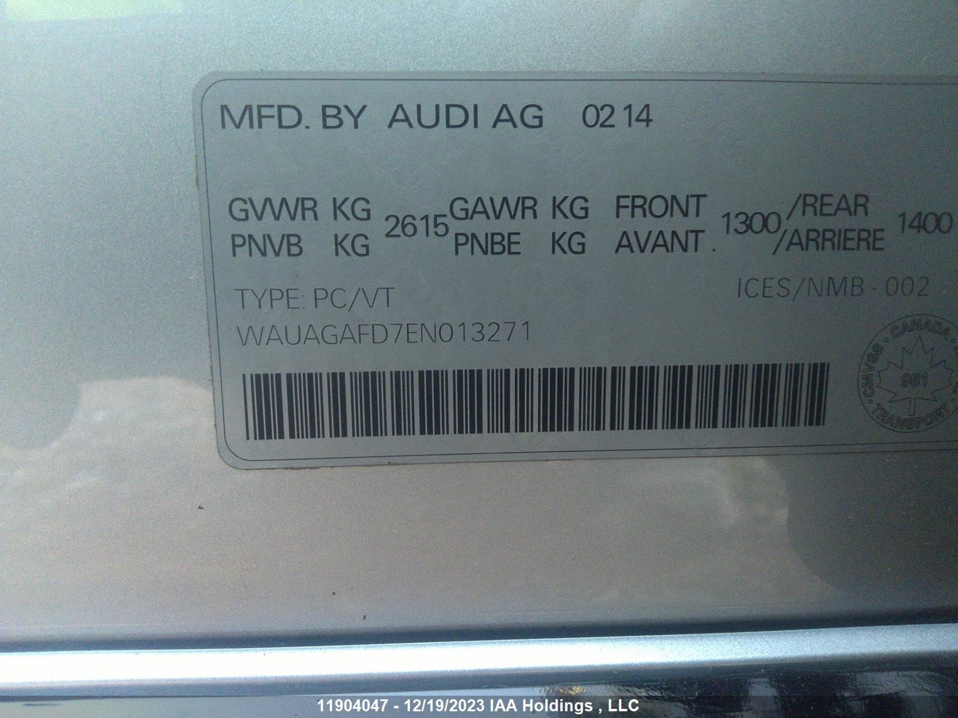 Photo 8 VIN: WAUAGAFD7EN013271 - AUDI A8 