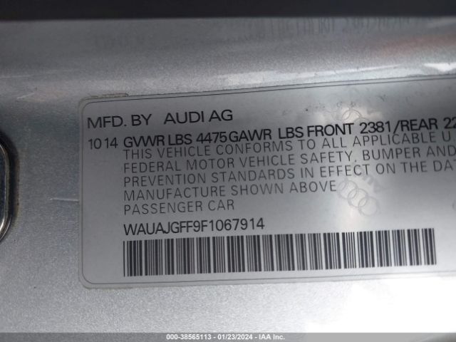 Photo 8 VIN: WAUAJGFF9F1067914 - AUDI A3 