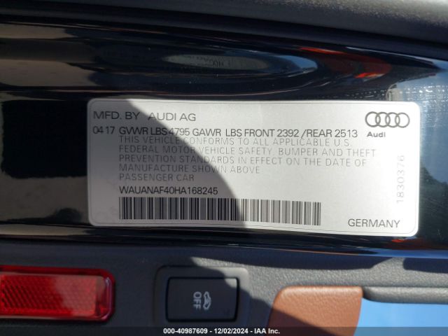 Photo 8 VIN: WAUANAF40HA168245 - AUDI A4 