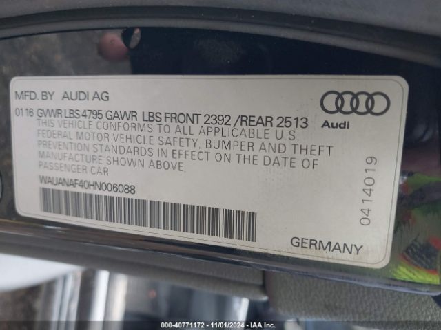 Photo 8 VIN: WAUANAF40HN006088 - AUDI A4 