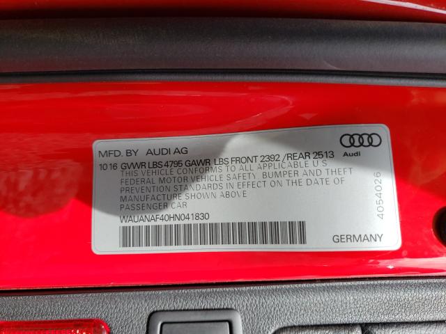 Photo 9 VIN: WAUANAF40HN041830 - AUDI A4 