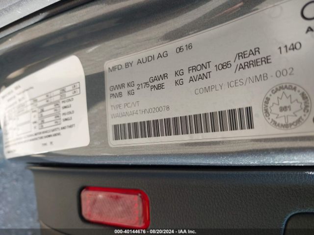 Photo 8 VIN: WAUANAF41HN020078 - AUDI A4 