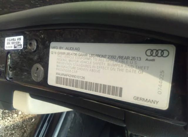 Photo 8 VIN: WAUANAF42HN010126 - AUDI A4 