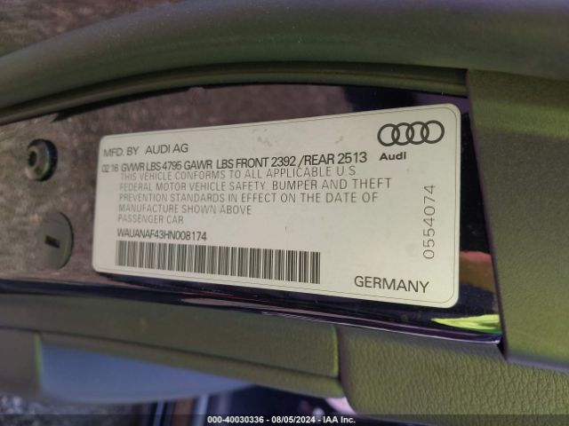 Photo 8 VIN: WAUANAF43HN008174 - AUDI A4 