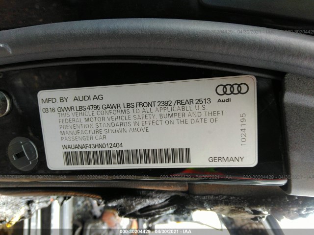 Photo 8 VIN: WAUANAF43HN012404 - AUDI A4 