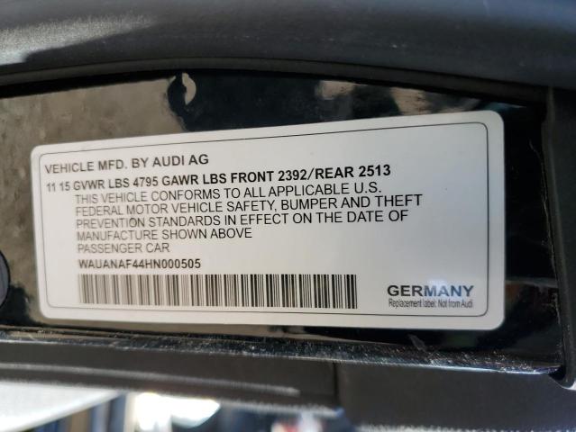 Photo 9 VIN: WAUANAF44HN000505 - AUDI A4 PREMIUM 