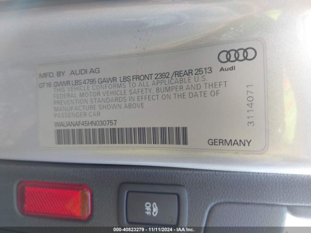 Photo 8 VIN: WAUANAF45HN030757 - AUDI A4 