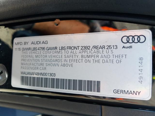 Photo 9 VIN: WAUANAF48HN001303 - AUDI A4 PREMIUM 