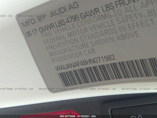 Photo 8 VIN: WAUANAF48HN071982 - AUDI A4 