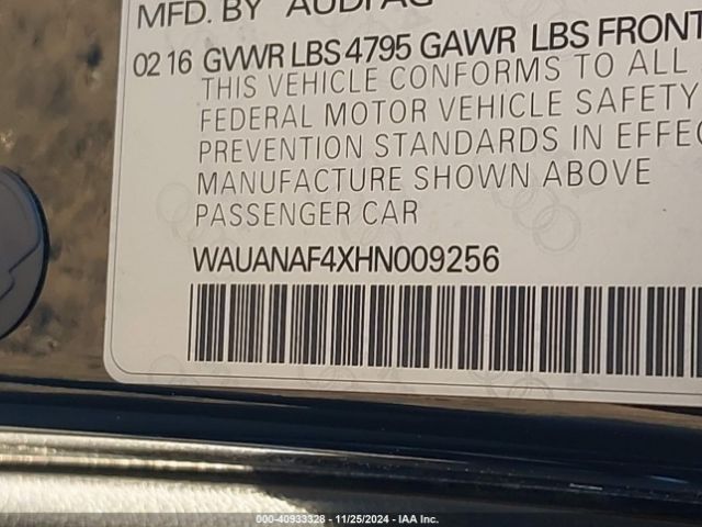 Photo 8 VIN: WAUANAF4XHN009256 - AUDI A4 