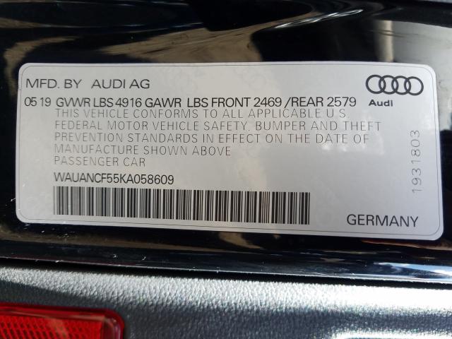 Photo 9 VIN: WAUANCF55KA058609 - AUDI A5 PREMIUM 