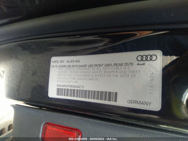 Photo 8 VIN: WAUANCF59KA044213 - AUDI A5 SPORTBACK 