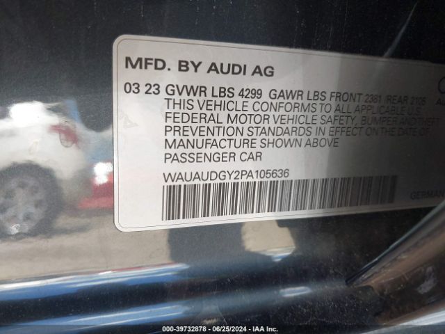 Photo 8 VIN: WAUAUDGY2PA105636 - AUDI A3 