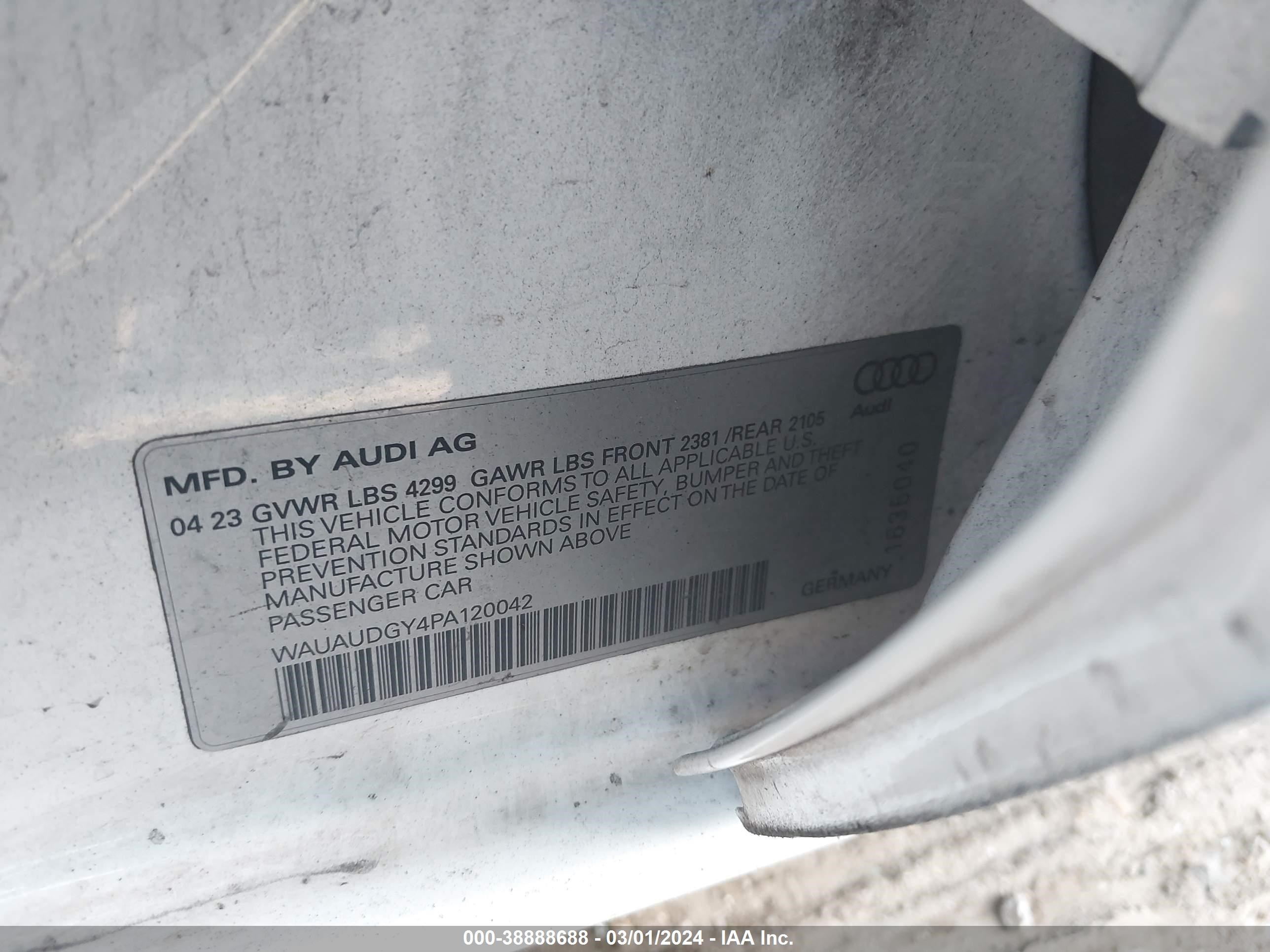 Photo 8 VIN: WAUAUDGY4PA120042 - AUDI A3 