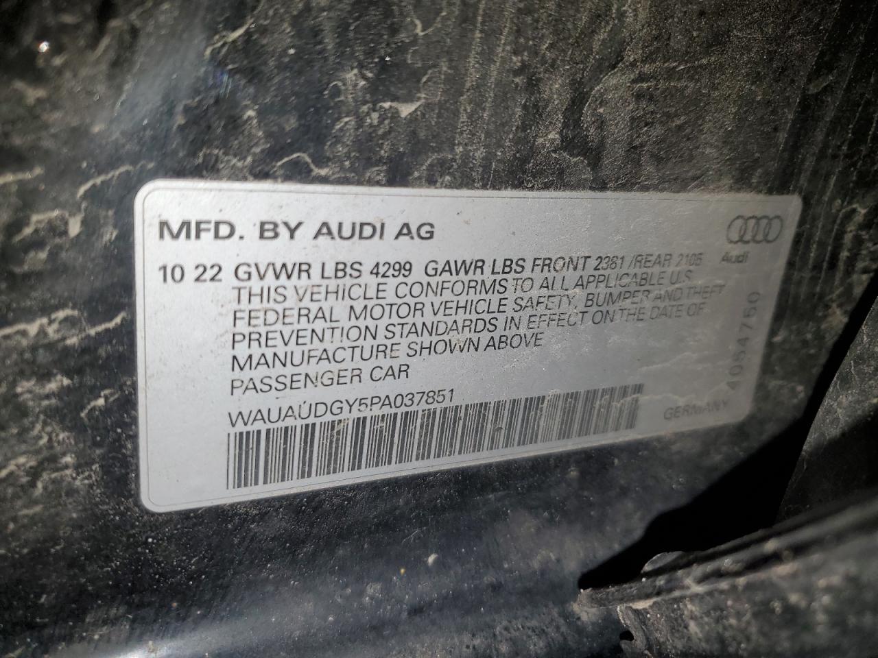 Photo 11 VIN: WAUAUDGY5PA037851 - AUDI A3 