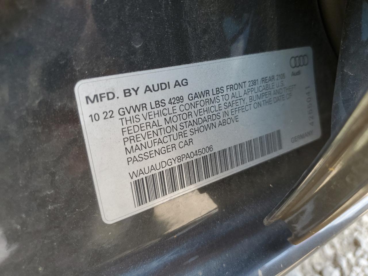 Photo 11 VIN: WAUAUDGY8PA045006 - AUDI A3 