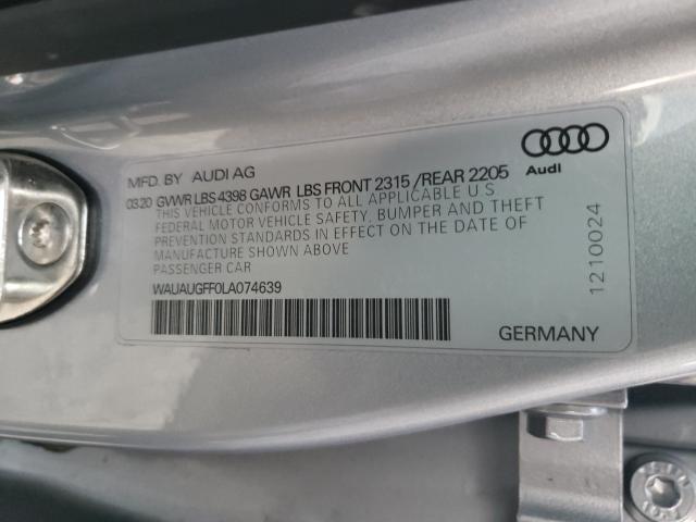 Photo 9 VIN: WAUAUGFF0LA074639 - AUDI A3 PREMIUM 