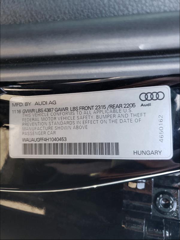 Photo 9 VIN: WAUAUGFF4H1040453 - AUDI A3 PREMIUM 