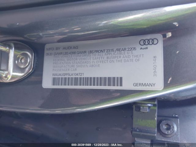 Photo 8 VIN: WAUAUGFF5LA104721 - AUDI A3 