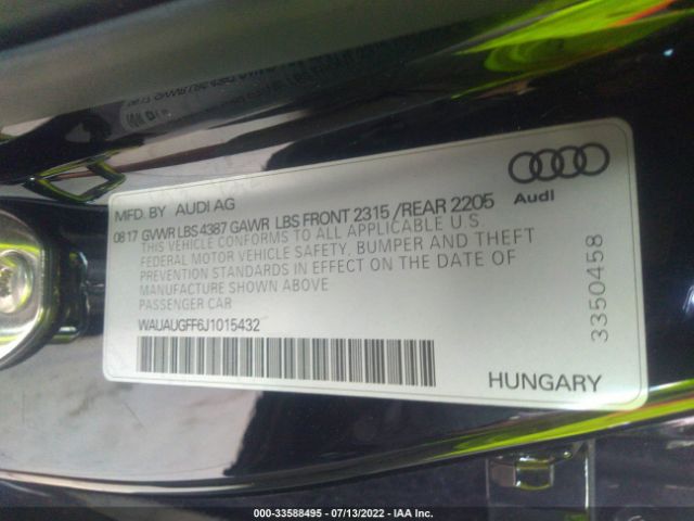 Photo 8 VIN: WAUAUGFF6J1015432 - AUDI A3 SEDAN 