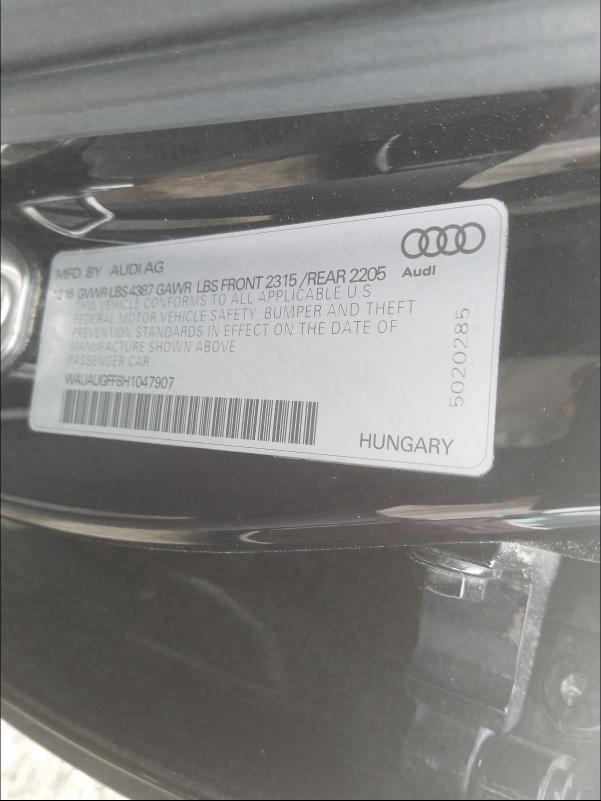 Photo 9 VIN: WAUAUGFF8H1047907 - AUDI A3 PREMIUM 