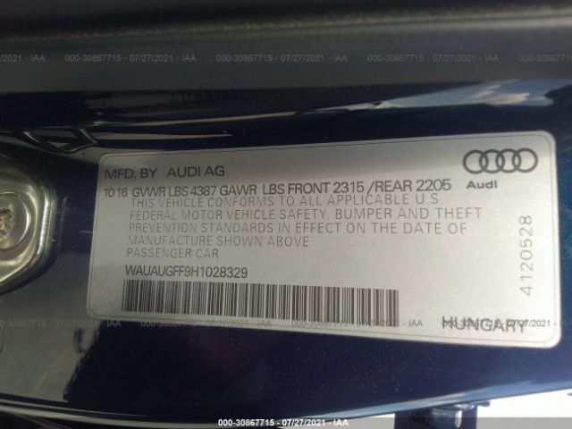 Photo 8 VIN: WAUAUGFF9H1028329 - AUDI A3 SEDAN 