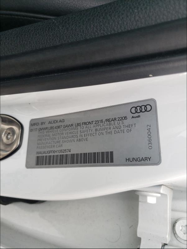 Photo 9 VIN: WAUAUGFFXH1052574 - AUDI A3 