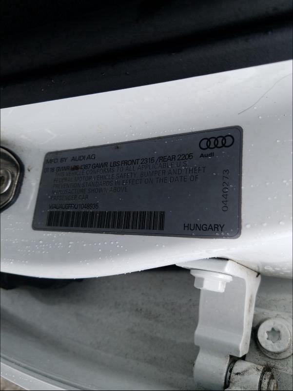 Photo 9 VIN: WAUAUGFFXJ1048935 - AUDI A3 PREMIUM 