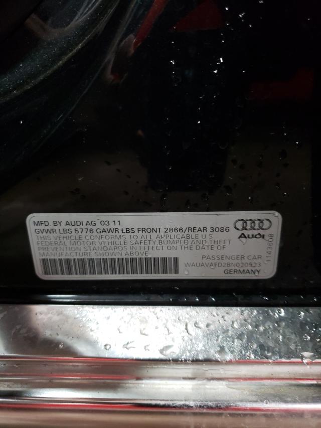 Photo 9 VIN: WAUAVAFD2BN020923 - AUDI A8 QUATTRO 