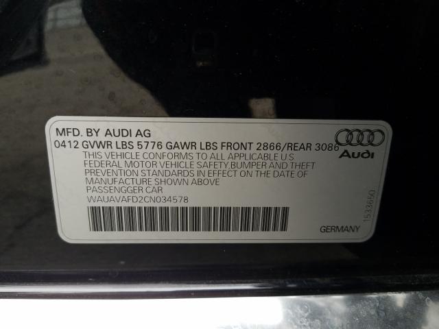 Photo 9 VIN: WAUAVAFD2CN034578 - AUDI A8 QUATTRO 